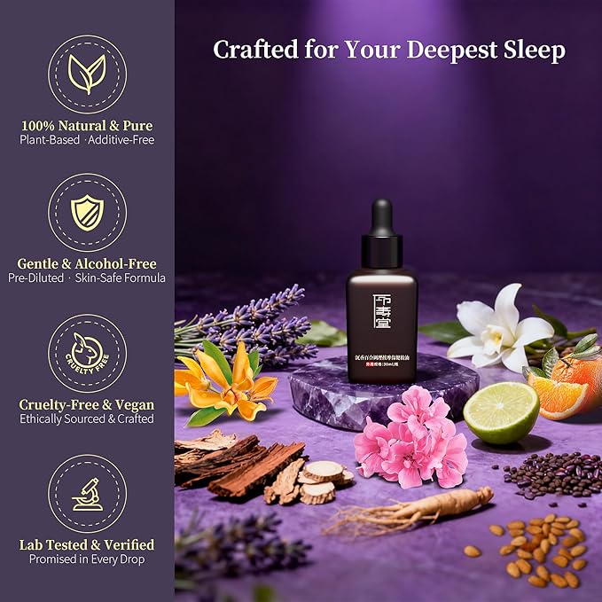 Tranquility Sleep Essential Oil Blend – Agarwood, Lavender & Ylang Ylang for Bedtime Relaxation, Calming & Deep Sleep – 30ml Natural Skin-Safe Aromatherapy by Asanté Labs (1.01 Fl Oz (Pack of 1))