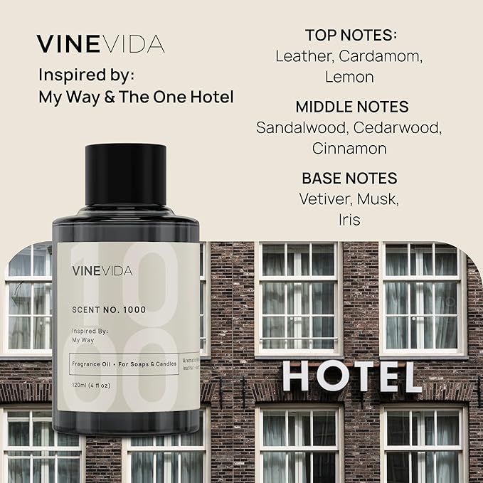 VINEVIDA Prime Reed Diffuser for Home & Bathroom | Long-Lasting Scent Sticks Set | Oil Stick Diffuser | Bathroom Scent - Room Fragrance No. 1000 - Inspired by: My Way & The One Hotel
