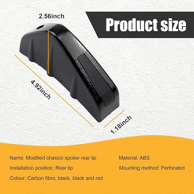 Augeny 4PCS Car Rear Lower Bumper Wing Lip Diffuser, Anti-Crash Auto Shark Fin Spoiler Protector with Mounting Screws, Universal Rear Bumper Lip Diffuser Kit for Car SUV Truck (Black)