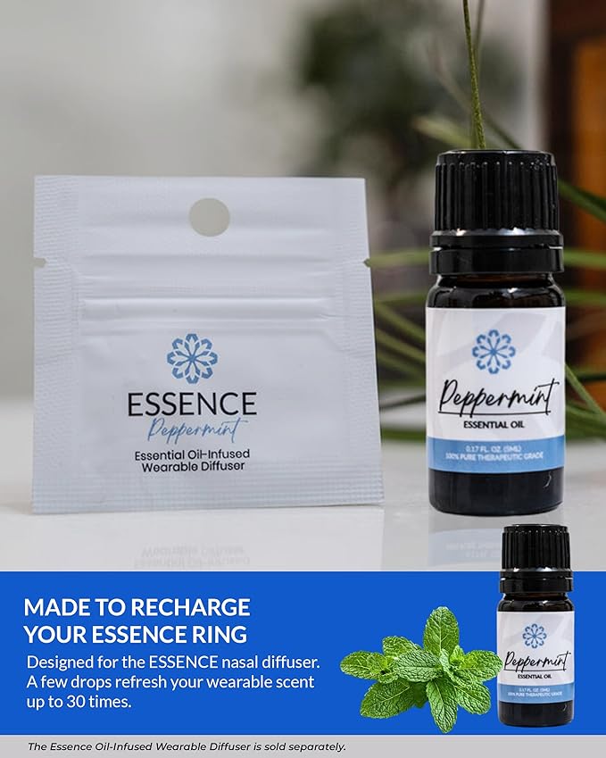 Essence Peppermint Essential Oil, 5 ml | Aromatherapy Oil for Diffusers & Personal Use | Natural Fragrance for Relaxation, Clarity & Wellness | Made in USA | Cool & Invigorating Scent