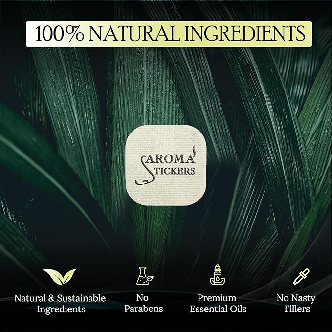 AROMA STICKERS® (Spearmint, Pack of 1) - 100% Natural Essential Oil Scented Mask Stickers for Face Mask & Pillow (12 Stickers/pc) -Pure Essential Oil Scented Mask Patch/Personal Aroma/Relaxing