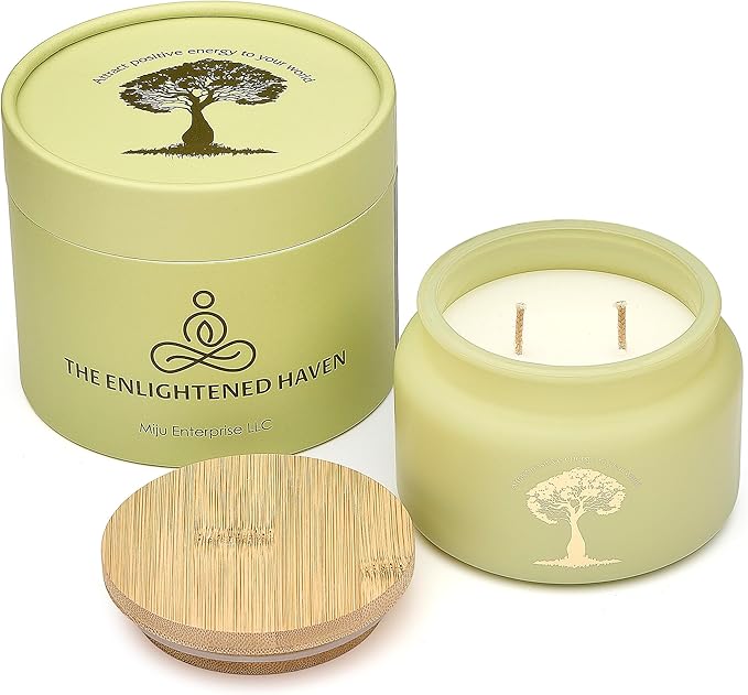 Cleansing | 2-Wick Scented Candles for Home | White Sage | Natural Non Toxic Soy Candles with Essential Oils | 50 H Long Burning | Aromatherapy Candle Jar with Lid -9.5oz