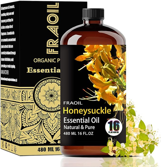 Honeysuckle Essential Oil, Honeysuckle Oil 16 Fl Oz 480ML for Diffuser Humidifier Yoga Cleaning DIY Candle Soap Making Essential Oils