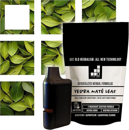 5:1 Formulas Yerba Mate Organic Aromatherapy Diffuser - Non-Nicotine Lab-Tested Essential Herbal Personal Diffuser with Vegetable Glycerin