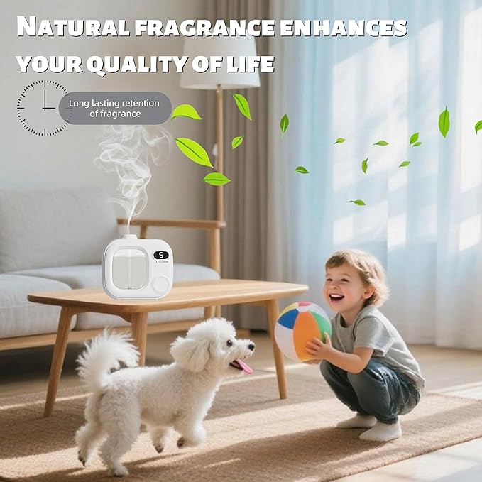 Essential Oil Diffuser for Home Small Waterless Aroma Diffuser for Office, Hotel & Car, Battery Operated Portable Mini Scent Diffuser Machine (7pcs Refill, Essential Oil Set)