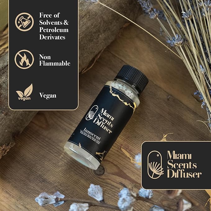 Innocent Petals Essential Oil Refill Luxury Hotel Inspired, Long Lasting Aroma for Home & Office Diffuser, 120ml Fresh Blend of Citrus, Woody, Amber, Fruity Green - Scent for Spa Wellness Aromatherapy