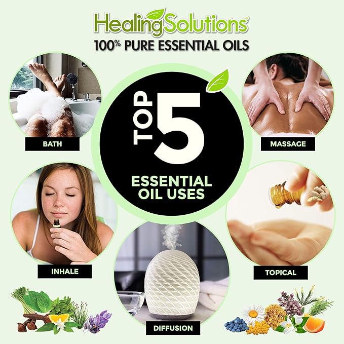 Healing Solutions Organic Frankincense Essential Oil 0.33 oz (10ml), Undiluted Pure Oil for Hair, Diffuser & Skin