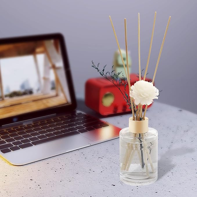 VFULIE 100PCS Reed Diffuser Sticks, 10 Inch Natural Rattan Wood Sticks Essential Oil Aroma Diffuser Sticks Refill Replacement for Aroma Fragrance (Violet)