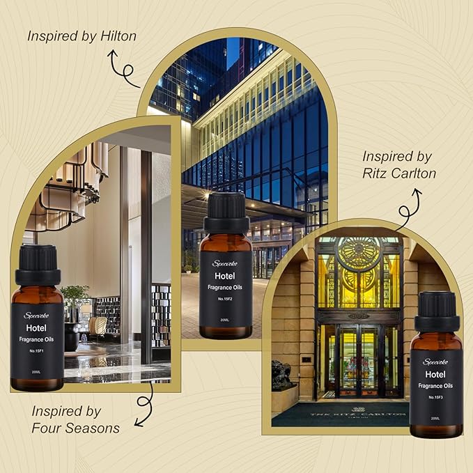 Hotel Collection Diffuser Oil Gift Set, 20ML Luxury Essential Oils Kit for Diffusers Refill for Home Fragrance Oils Inspired by The Ritz Carlton Westin Hilton Marriortt and Four Seasons
