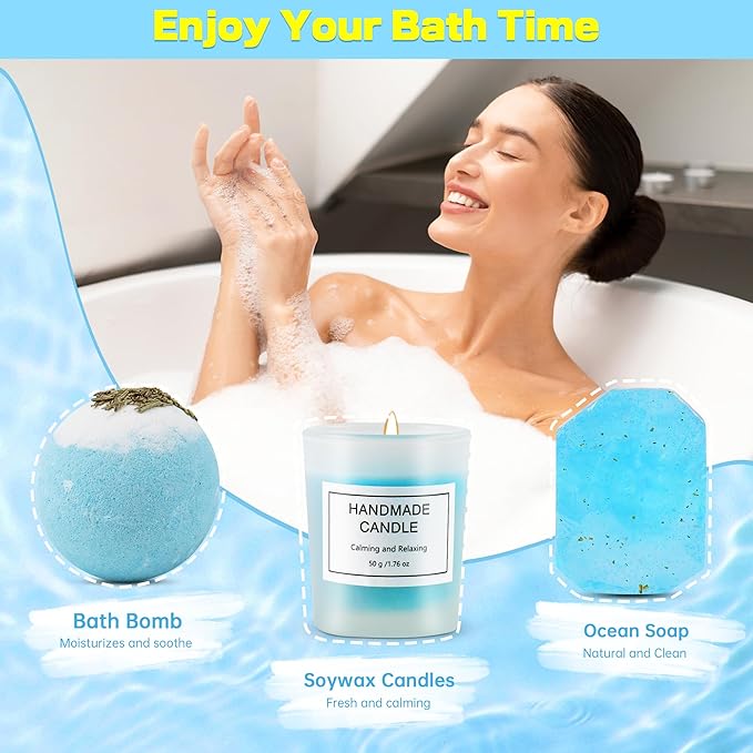 Birthday Gifts for Women Spa Sets: Anniversary Romantic Valentines Day Gifts for Her, Girlfriend, Wife, Sister, Bestie, Coworker, Secretary, Mother, Grandma Skin Care Package, Get Well Soon Basket