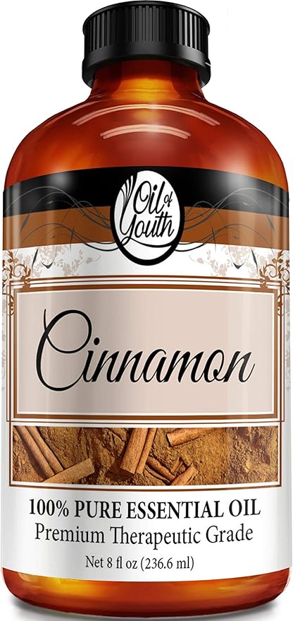 Oil of Youth Essential Oils 8oz Cinnamon Oil for Aromatherapy