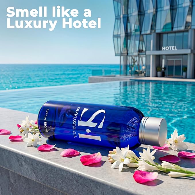 Sandalwood SW08 Hotel Scent Diffuser Oil | 5.07 Fl oz (150 ml) - Waterless Diffuser Oil Refill & Highly Concentrated Fragrance Oil, Diffuser Oil Scents Luxury, Hotel Oil Diffuser