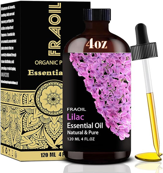 Lilac Essential Oil, Lilac Oil 4 Fl Oz 120ML for Diffuser Humidifier Yoga Cleaning DIY Candle Soap Making Essential Oils