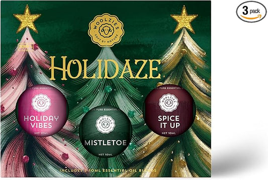Holidaze Essential Oil Blend Set | Holiday Vibes, Mistletoe & Spice It Up | Festive Aromatherapy Oils for Diffusers & Cozy Holiday Scents