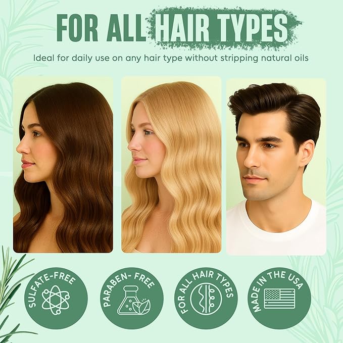 INFINA ESSENTIALS Rosemary Oil Shampoo and Conditioner Set | 16 fl oz Each | with Batana Oil & Biotin | Sulfate-Free Thickening Formula for Thinning Hair | For Men & Women | Made in USA