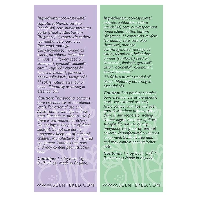 Scentered Aromatherapy Balm Sticks for Sleep & Stress-Relief - Roll On Essential Oil Blends of Lavender & Chamomile - Aromatherapy Gifts for Women - Sleep Well & De-Stress