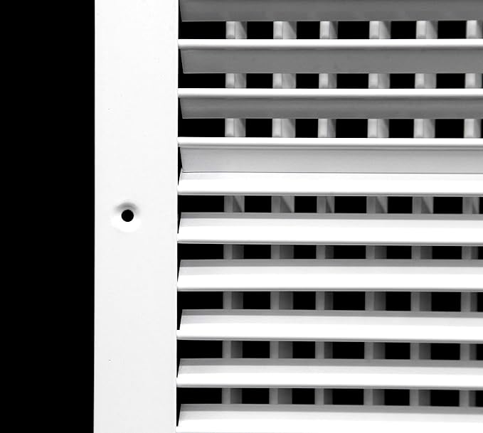 HVAC Premium 8''w X 8''h Aluminum Double Deflection Adjustable Air Supply HVAC Diffuser - Full Control Vertical/Horizontal Airflow Direction - Vent Duct Cover [Outer Dimensions: 9.6''w X 9.6''h]