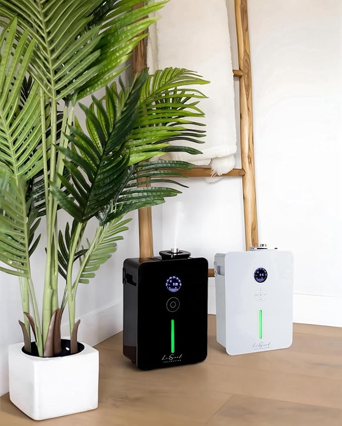 Aroma Scent Diffuser Bellagio - for Up to 3500sq ft HVAC System or Stand Alone - Fragrance Oil Hotel Diffuser Heatless, Waterless, Smart Timer, No Residue, Home Essential Oils Diffusers (White)