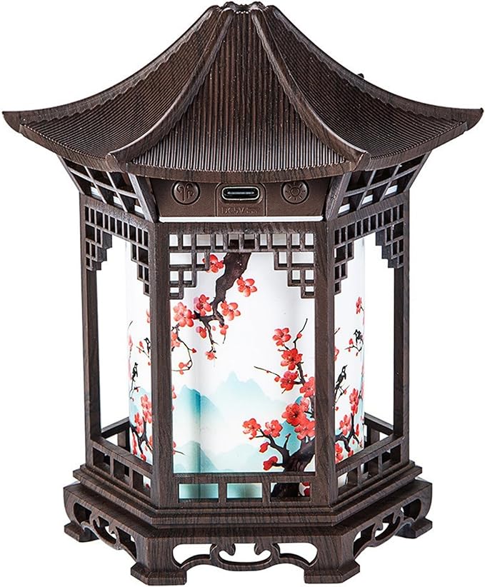 Essential Oil Diffusers, Chinese Lantern Essential Oil Diffuser & Night Light - 160ml 2-in-1 Humidifier with Dual Color Temperatures & Adjustable Mist Modes, Brown Diffusers, Arom