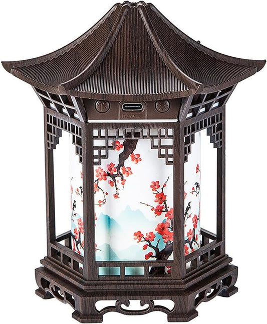 Essential Oil Diffusers, Chinese Lantern Essential Oil Diffuser & Night Light - 160ml 2-in-1 Humidifier with Dual Color Temperatures & Adjustable Mist Modes, Brown Diffusers, Arom