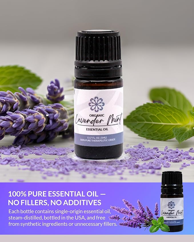 Essence Lavender Mint Essential Oil, 5 ml | Aromatherapy Oil for Diffusers & Personal Use | Natural Fragrance for Relaxation, Clarity & Wellness | Made in USA | Floral & Refreshing Scent