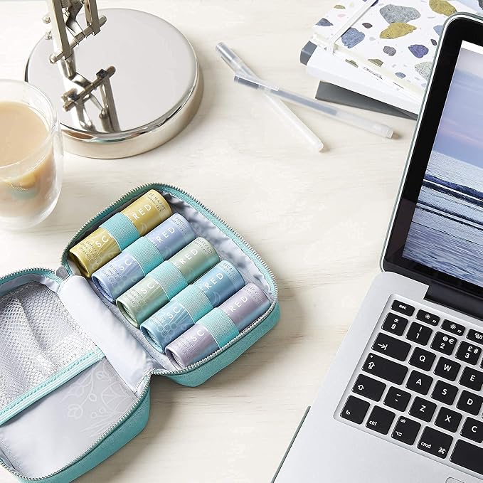 Scentered Aromatherapy Balm Stick Gift Set with Travel Pouch - Sleep, Focus, Stress-Relief, Mood Boost & Calm - Premium Essential Oil Blends: Lavender, Chamomile, Rosemary, Cedarwood, Ylang Ylang