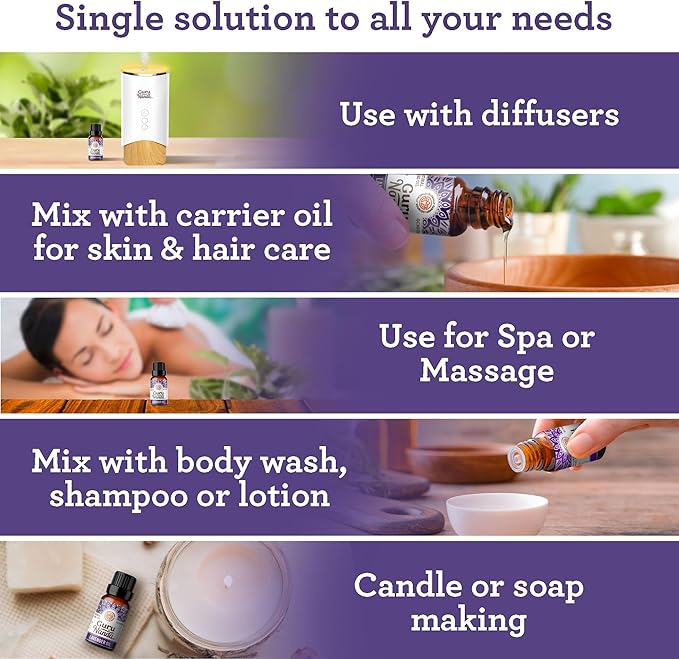 GuruNanda Lavender Essential Oil - 100% Pure, Natural and Undiluted Oil for Massage & DIY Recipes- Premium Diffuser Oil for Aromatherapy (Pack of 1-0.5 Fl Oz)