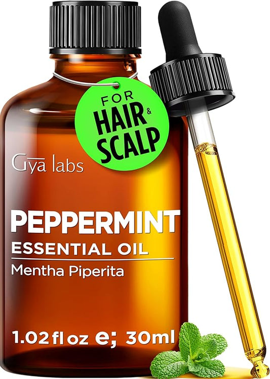 Gya Labs Peppermint Essential Oil - 1.02 Fl Oz - for Hair, Skin, Diffuser, Aromatherapy & DIY Candle Making Scent