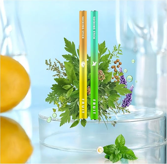 Natural Herbal Diffuser Pen, Non-Electric Anti-Aging Air Inhaler Set,Oral Fixation - Aromatherapy Scents for Relaxation & Focus Oral-Fixing Mint, Lemon, Craving Relief - 2 Pack