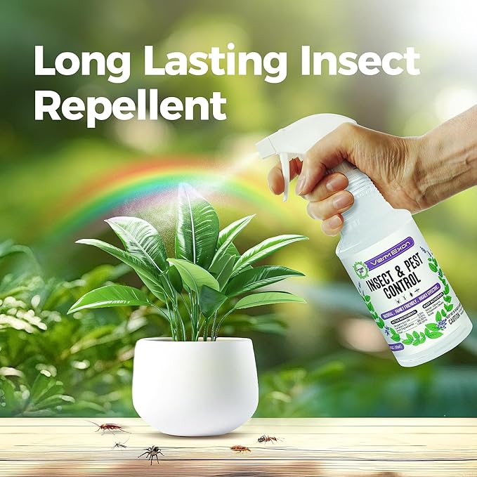 VermExon Peppermint Oil Insect & Pest Control Spray – 16oz Natural Plant-Based Bug Killer for Spiders, Ants, Flies, and Other Insects, Safe for Home & Kitchen Use