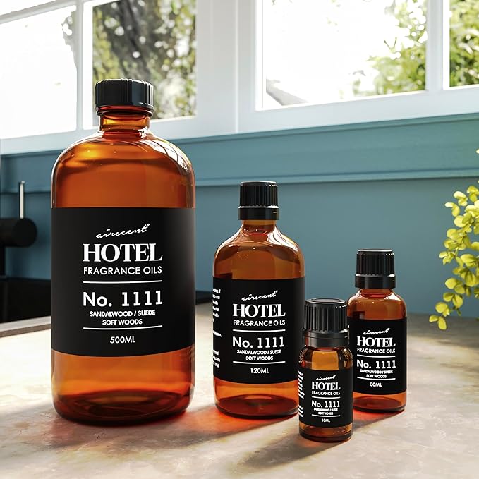 AirScent My Way Diffuser Oil No. 1111 Inspired by the 1 Hotel Miami Scent - Sandalwood Suede Soft Woods - Fragrance Oil for Ultrasonic and Waterless Diffusers and Crafting - 120 mL, 4 fl oz Bottle