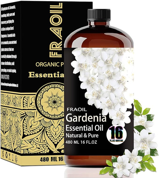 Gardenia Essential Oil, Gardenia Oil 16 Fl Oz 480 ML for Diffuser Humidifier Yoga Cleaning DIY Candle Soap Making Perfume Gift for Women Essential Oils FRAOIL (Gardenia 16 Fl Oz (Pack of 1))
