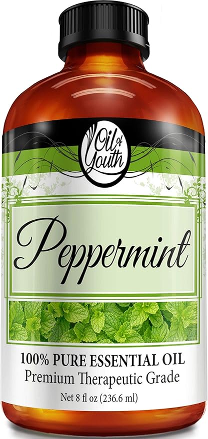 Oil of Youth Peppermint Essential Oil 8 oz - Aromatherapy Grade Bulk Peppermint Oil