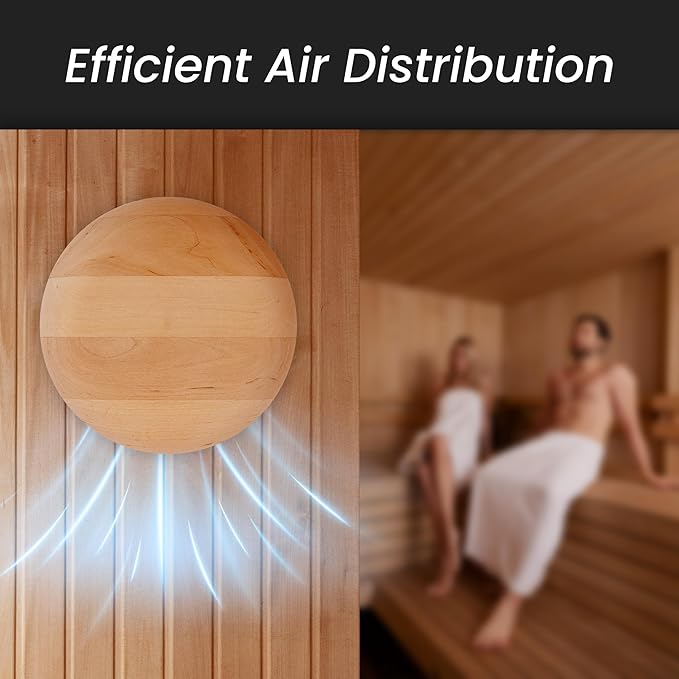 Repa Market ø4" Inch Wooden Air Diffuser - Adjustable Black Alder Wood Tree Sauna Air Vent Cover - Air Intake, Supply and Exhaust Indoor Ventilation Deflector - Round Ducting Home Sauna Accessories