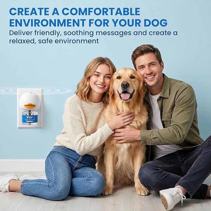Dog Calming Pheromone Diffuser Kit, 60 Days Long Lasting Calming Diffuser for Dogs, Relieves Anxiety, Barking, Fighting, Destructive Behavior & Accidental Peeing, 2 Diffusers 6 Refills, Odorless