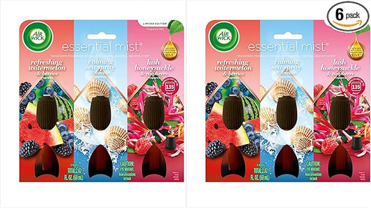 AIR WICK Essential Mist - Refill Multi-Fragrance Pack Spring (.67) oz.,(Pack of 6)