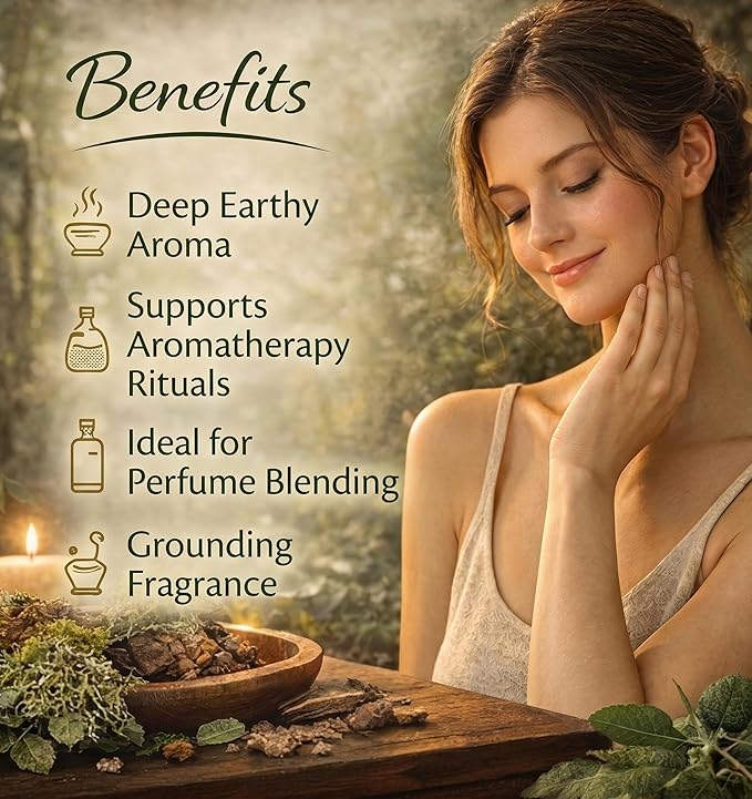 Deve Herbes Pure Oakmoss Essential Oil (Evernia prunastri) Steam Distilled 30ml (1 oz)