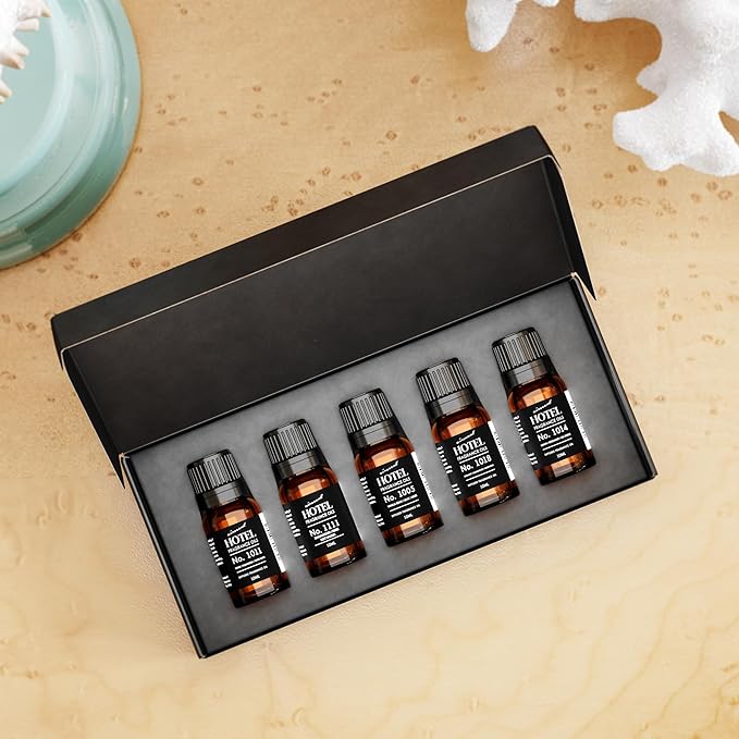 AirScent Hotel Diffuser Oil Gift Set - Seaside Hotel Scents - 10 mL, 0.34 fl oz Fragrance Oil for Aromatherapy Diffusers - Scents Inspired by My Way 1 Hotel and Other 5-Star Hotel Seaside Blends