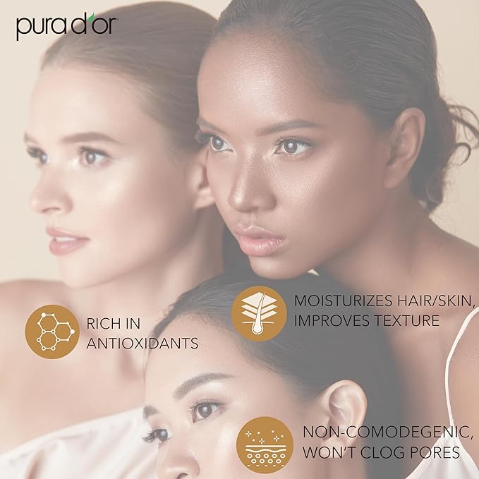 PURA D'OR ORGANIC Sunflower Seed Oil (16 Oz) 100% Pure & Natural USDA Certified Cold Pressed Carrier Oil For DIY Beauty - Unscented, Hexane Free Liquid Moisturizer - Face Skin & Hair - Men & Women