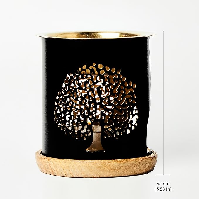 Aromafume Tree of Life Essential Oil Burner | Oil Diffuser with Candle | Brass Burner with 10ml Essential Oil
