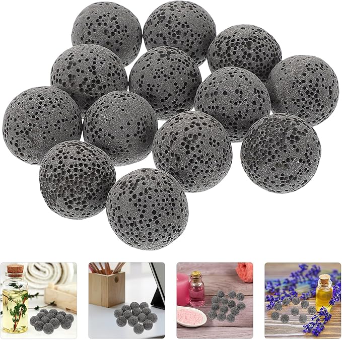Natural Volcanic Aromatherapy Stone Diffuser 16mm Lava Rocks 20pcs Fragrance Expanding Essential Oil Diffuser Stones for Home Relaxation and Wellness
