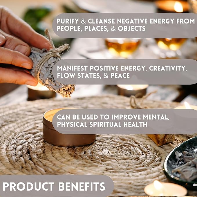 Ancient VEDA Organic Smudge Kit – California White Sage, Palo Santo, Sweetgrass, Abalone Shell, Feather & Smudge Guide | Smudging Kit for Home Energy Cleansing, Meditation, (Healer's Kit, White Sage)