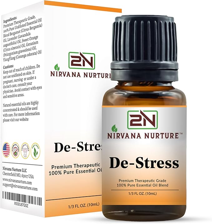 De Stress Blend 100% Pure Natural Premium Grade, Undiluted, Ease Stress, Aromatherapy, Mood Booster, Calm & Relax Mind