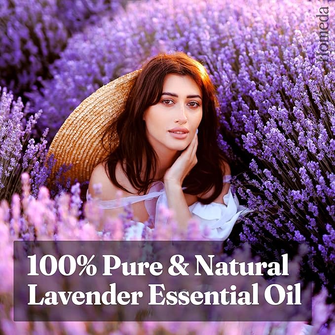 Organic Lavender Essential Oil with Glass Dropper (0.5 fl oz, 15ml), Aceite Esencial De Lavanda, Natural Lavender Oil for Sauna Oil, Diffuser, Skin, Hair, Humidifier, Laundry Soap, Aromatherapy