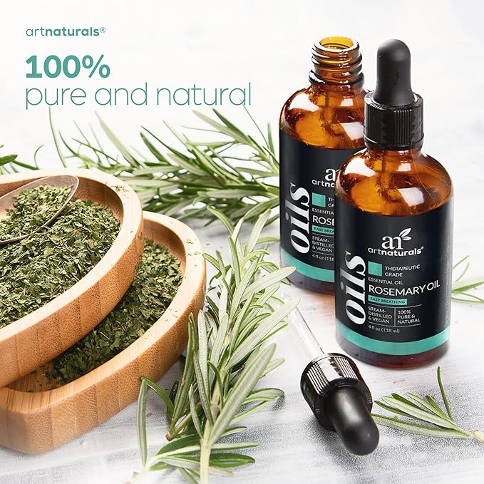Artnaturals Rosemary Essential Oil (4.0 Fl Oz / 118ml) - 100% Pure Rose Mary Oils - Therapeutic Grade Best for Hair Growth, Natural Healing Solution, Aromatherapy & Diffuser