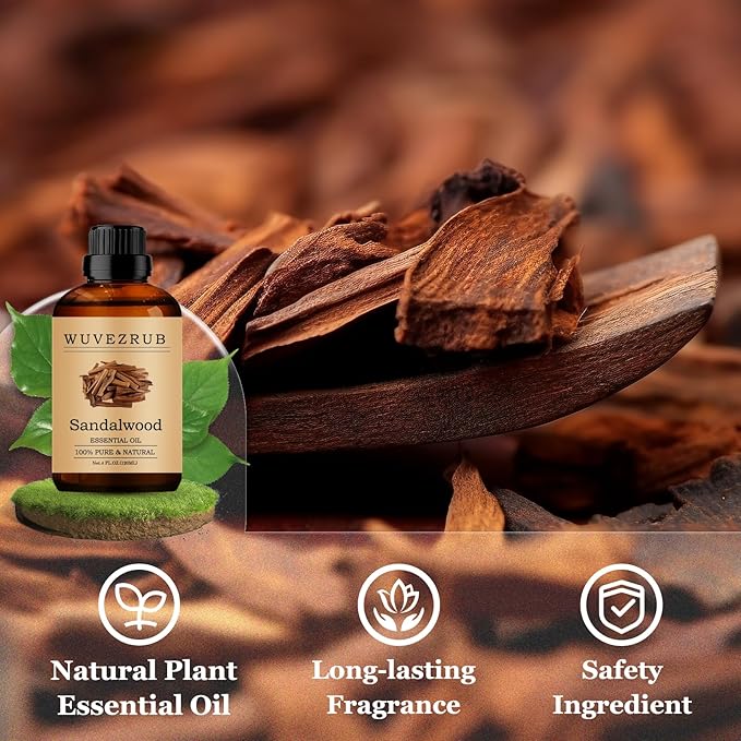 Sandalwood Essential Oils 120ML, Pure Sandalwood Essential Oil for Aromatherapy Diffuser - 4 Fl Oz