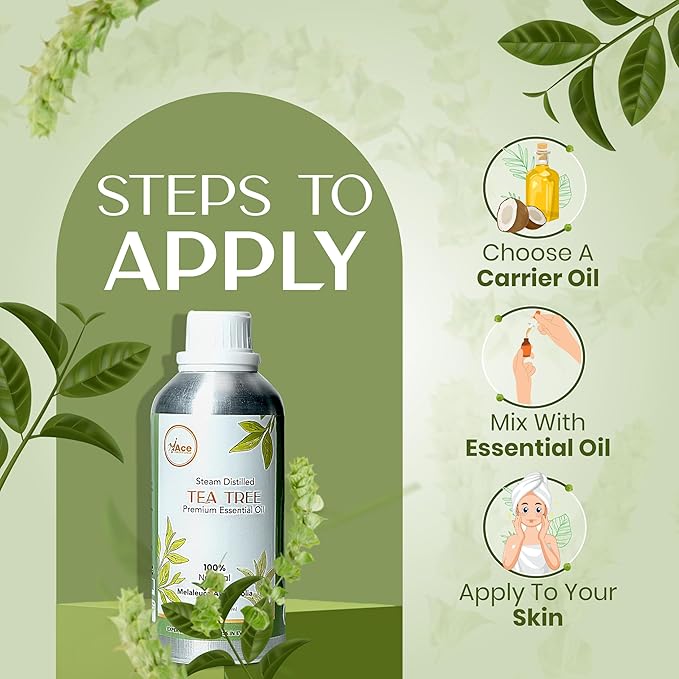 My Ace Tea Tree Essential Oil – 100% Pure & Natural, Premium Therapeutic Grade Oil for Face, Skin, Hair, Scalp, Diffuser & Aromatherapy – 16 fl oz with Dropper