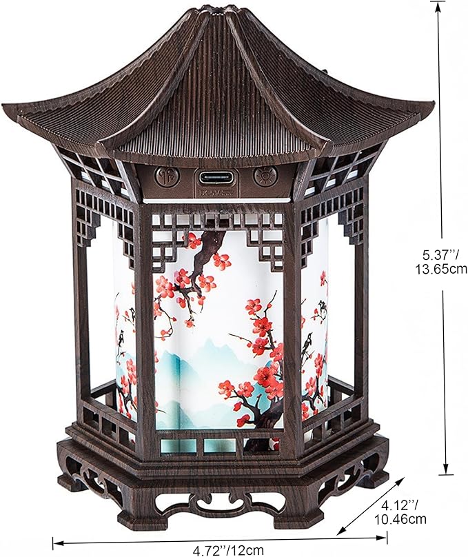 Essential Oil Diffusers, Chinese Lantern Essential Oil Diffuser & Night Light - 160ml 2-in-1 Humidifier with Dual Color Temperatures & Adjustable Mist Modes, Brown Diffusers, Arom
