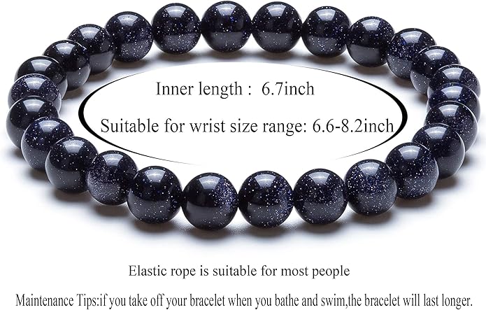 Hamoery Men Women 8mm Natural Stone Lava Rock Diffuser Bracelet Elastic Yoga Agate Beads Bracelet Bangle