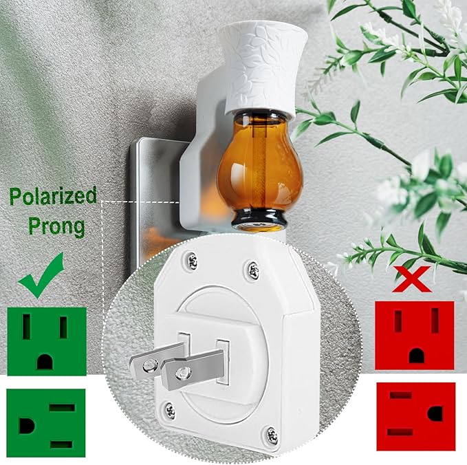Blank Plug in Air Freshener Polarized Wall Plug Oil Diffuser for DIY Characteristic Home Scent from Natural Essential Oil, EO+Water, Fragrance Refill (White 4 Sets)